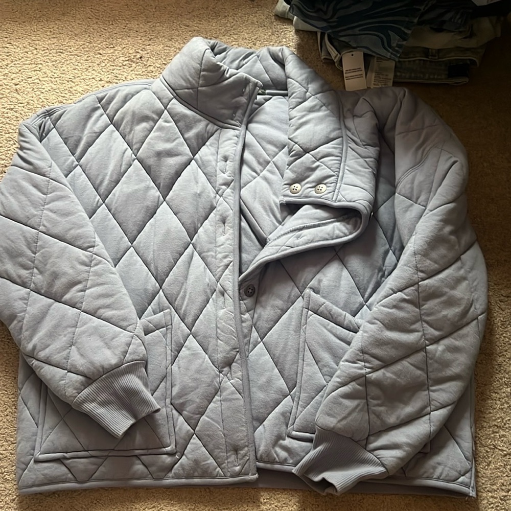 Blue Wild Fable quilted button up jacket